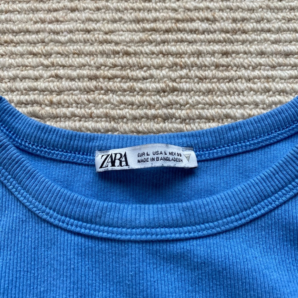 Zara Basic Rib Tank Top Blue - Picture 4 of 7